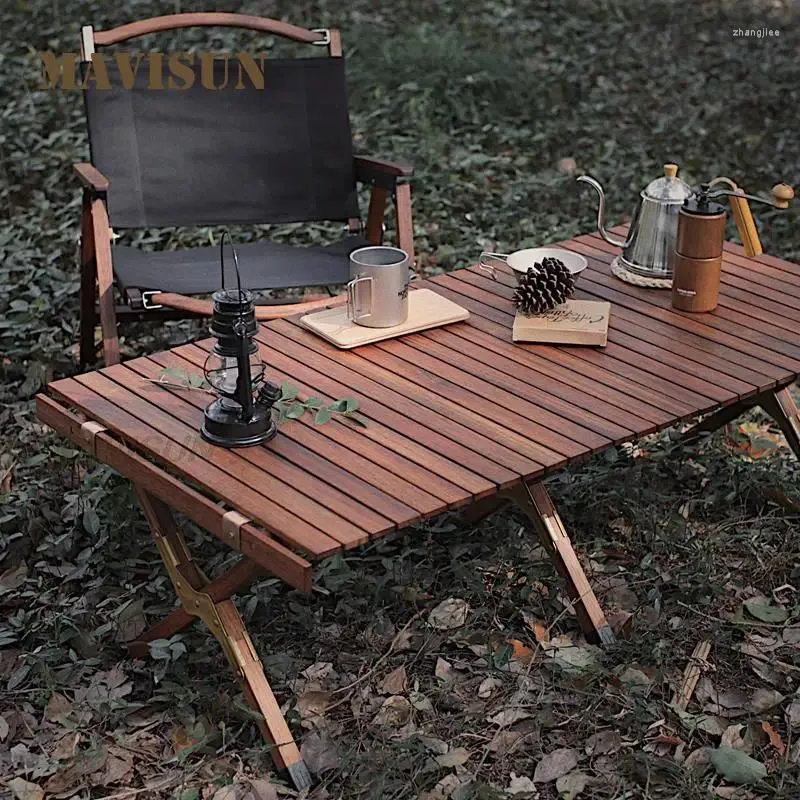 Camp Furniture Camping Table pliante portable Teck combinaison d'épissage créatif haut de gamme Jardin extérieur