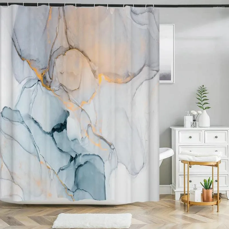 Douchegordijnen marmeren rimpel gordijn Art abstract gestreepte polyester waterdicht bad voor badkamer huisdecoratie