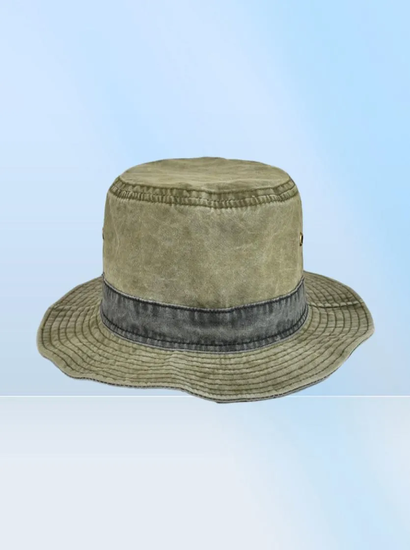 Outdoor Hats VOBOOM Bucket for Men Washed Cotton Panama Summer Fishing Hunting Cap UV400 Sun Protection Caps 2209129560597