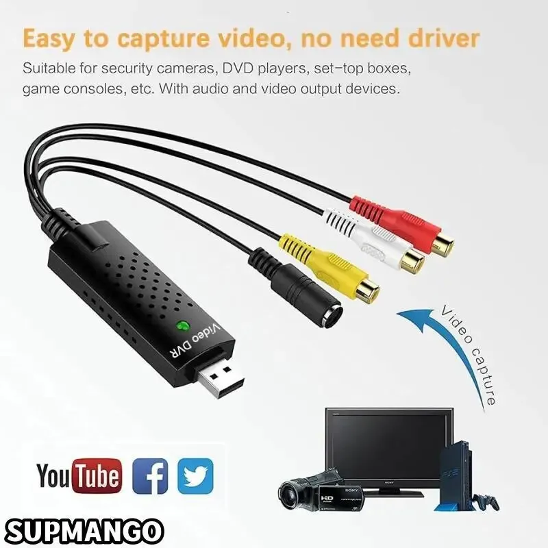 TV Tuner Card Video Capture: USB Video Audio Converter for Easy Recording