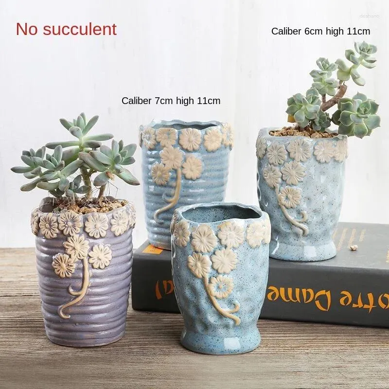 Vasi ceramica pianta succulenta pala vecchia pila semplice personalità pentola di fiori alta ceramica