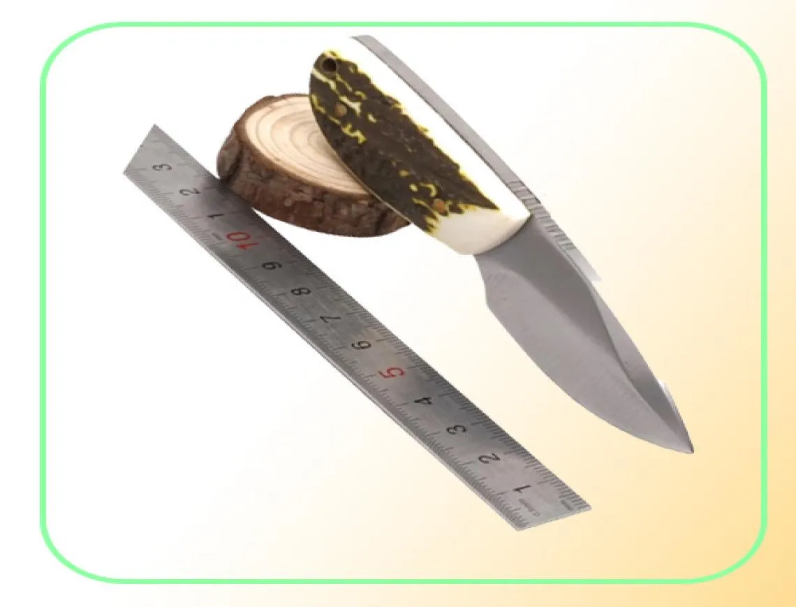 Mini faca de caça de lâmina fixa faca tática de sobrevivência 7cr17 lâmina resina de chapas de camping de camping facas de bolso outdoor edc ferramenta7653001
