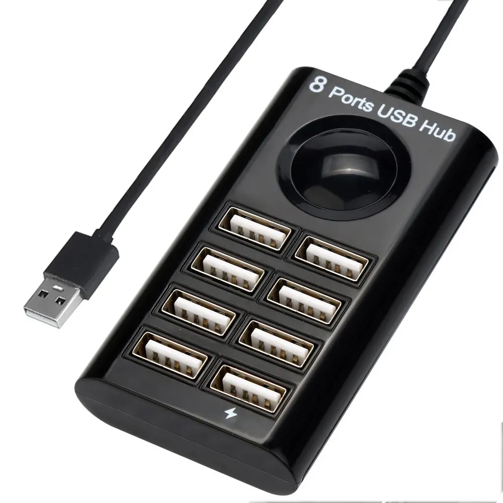 Hubs USB 2.0 Hub USB Hub 2.0 8 Port Multipel Expander High Speed ​​Multi USB Splitter Hub 2.0 USB Hub för PC -bärbar dator