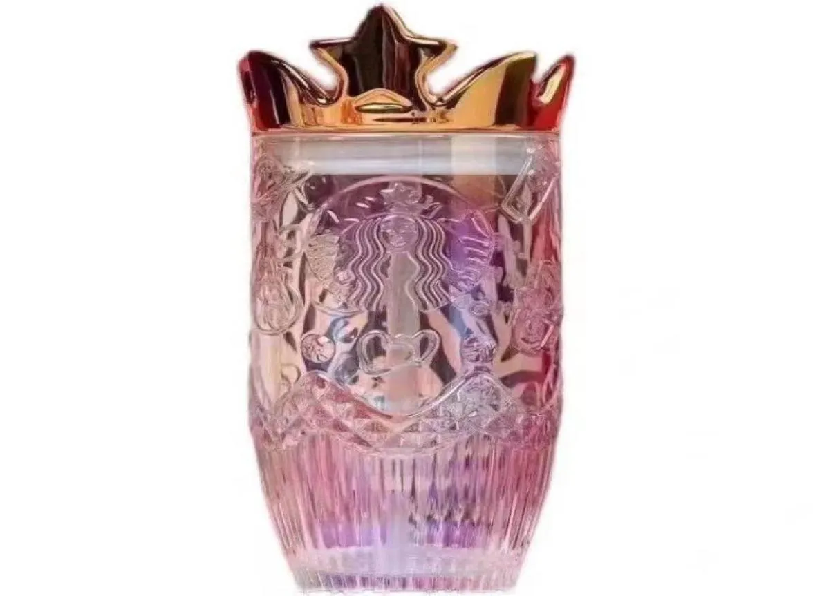 400 ml tot 500 ml 2021 Limited Edition Mugs Valentijnsdag Symphony Crown Glass Cup met rietje Begeleidende bekers3243733