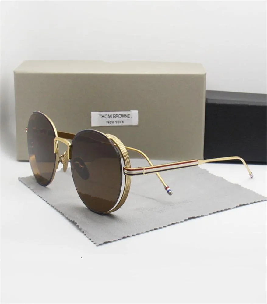 أزياء جديدة مستديرة النظارات الشمسية الرجال نساء أعلى جودة نظارات الشمس لقيادة Zonnebril Mannen Dames8062354 الأصلي