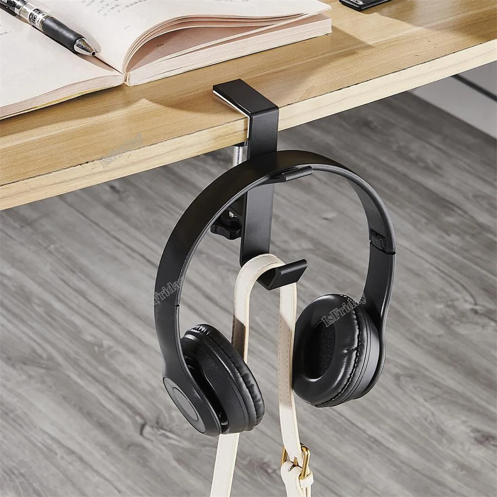 Realand 2Pcs Foldable Headphone Stand Hanger Holder, Under - View #4