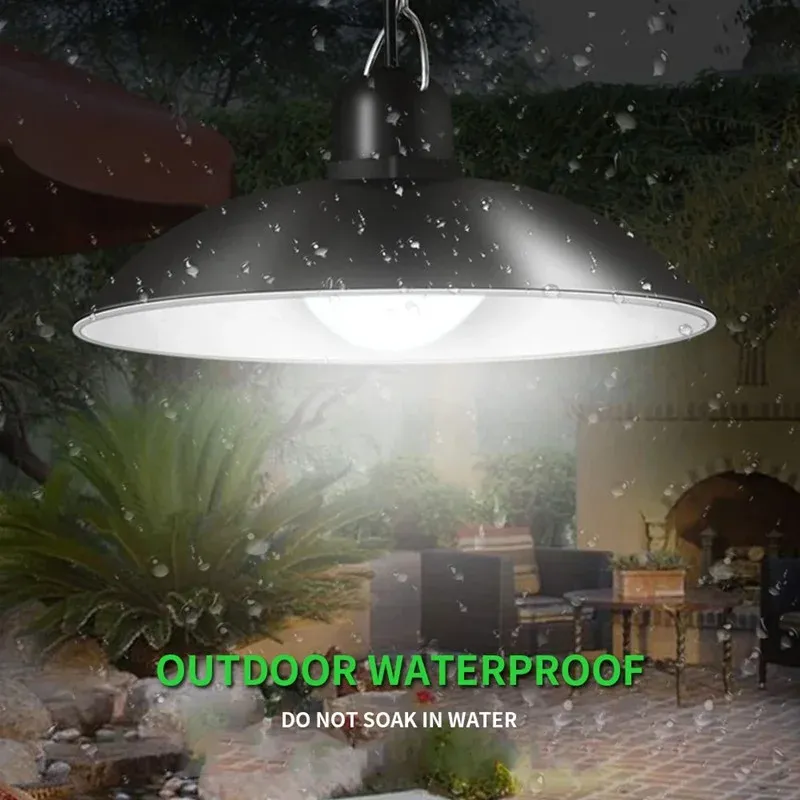 2024 lampada portatile a LED a LED con carico di luce solare con pannello di emergenza alimentato la pesca da campeggio da giardino esterno pannello solare