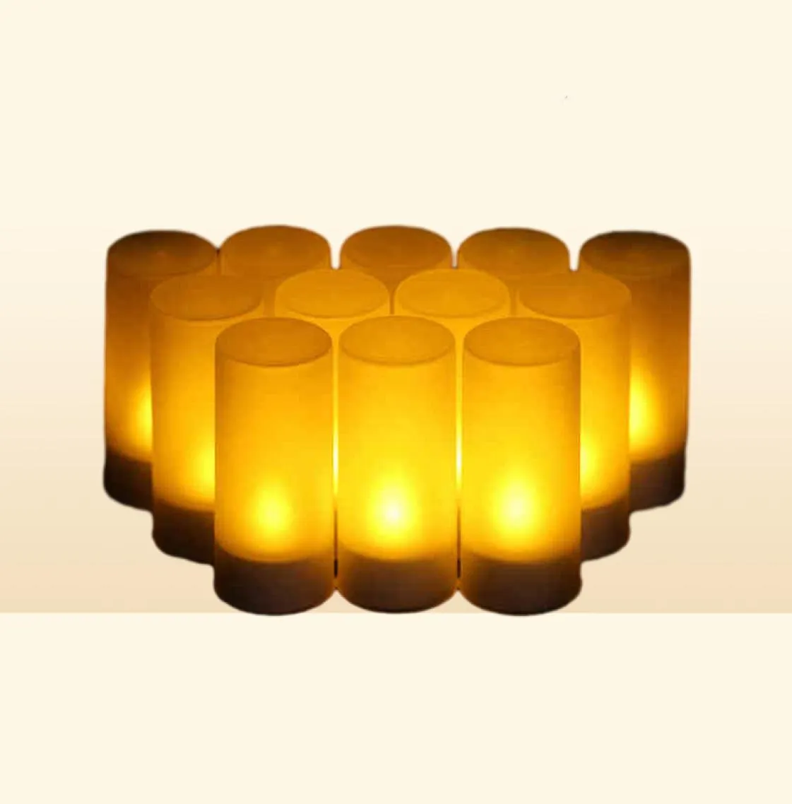 USB -laddningsbara LED -ljus med flimrande flamma Flamelösa LED -ljus Hemdekoration Jul TEALYDLAGELJUTLjus H12225772400