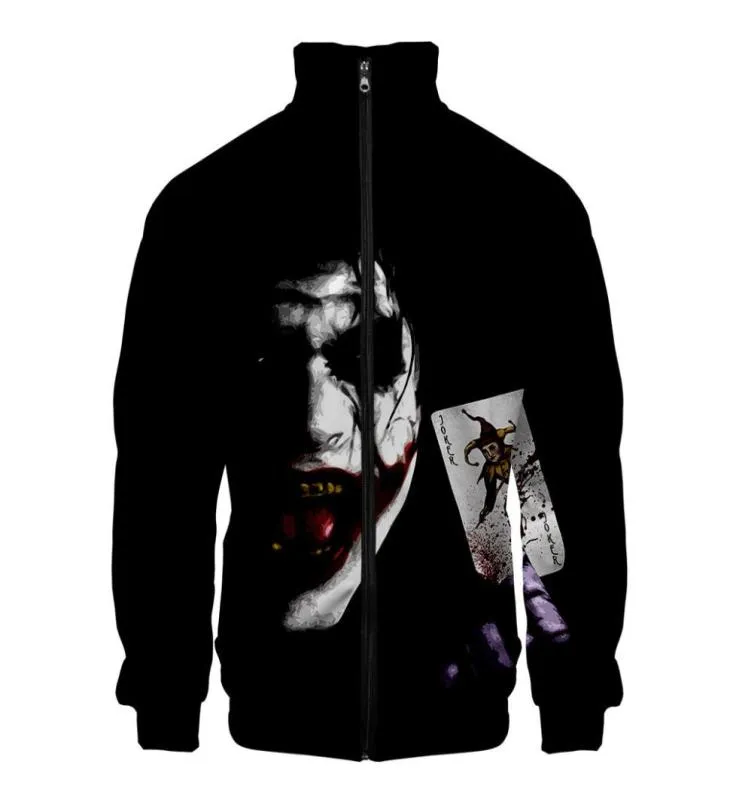 Joker Joaquin Phoenix 3D Print Stojak na zamek błyskawiczny Womenmen Streetwear Hip Hop Baseball Jacket Halloween Cosplay Costume6936624