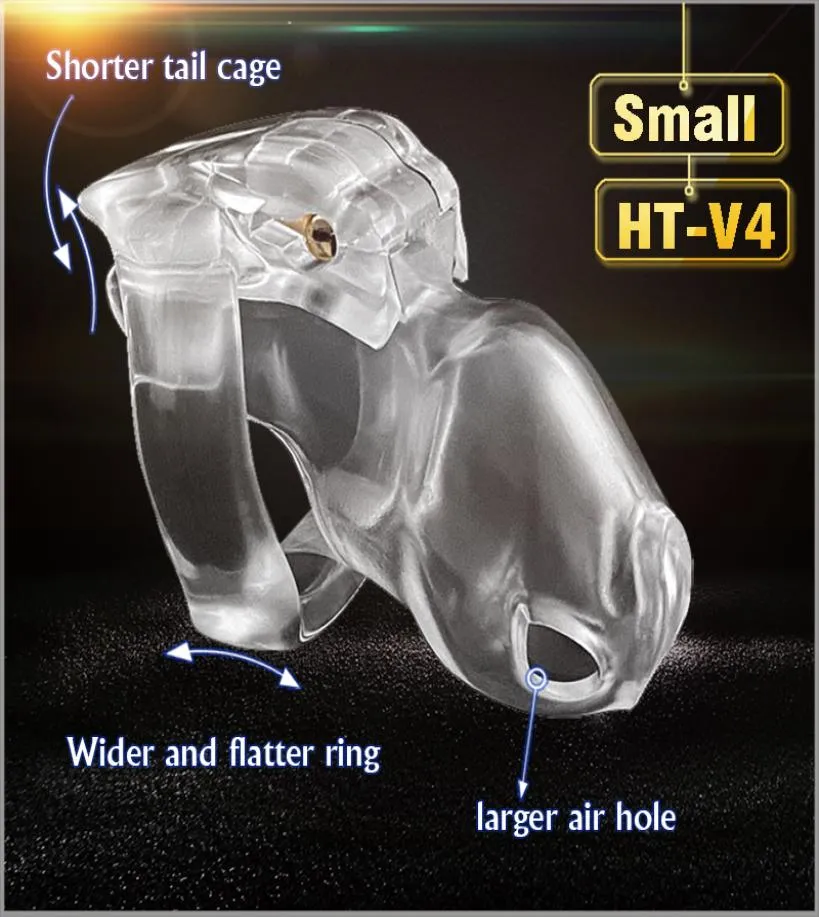 Nieuwste ontwerp HT V4 Natural Resin Male Cock Cage met 4 Penis Ring Bondage Lock Device volwassen BDSM Sex Toy A777 3 Color3058995