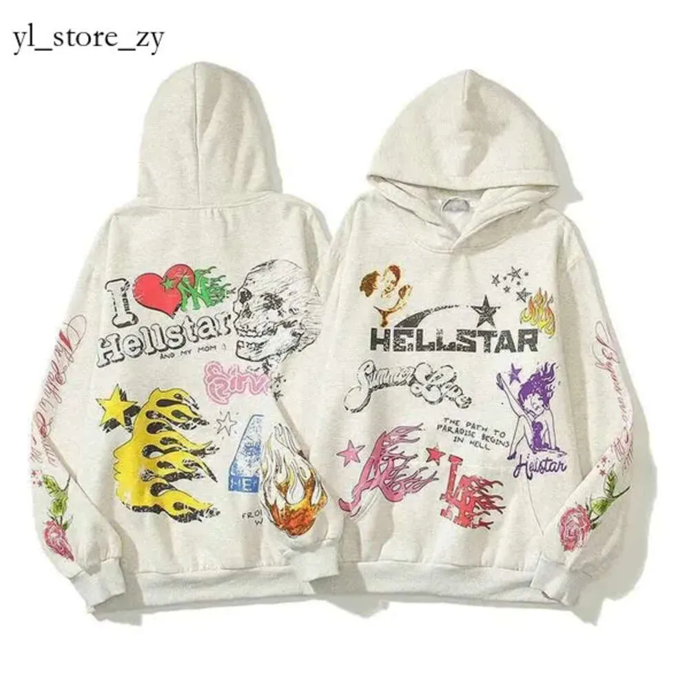 Hellstar Hoodie Herren und Frauen Designer mit Kapuzen-Sweatshirt Womens Hellstars Shirt American Casual Lautsprecher Hosen Größe M-2xl 4682