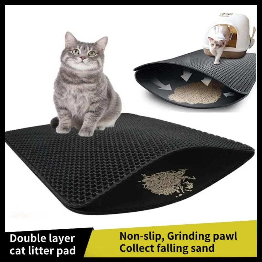 Double-Layer Waterproof EVA Cat Litter Mat, Large Size Non-Slip