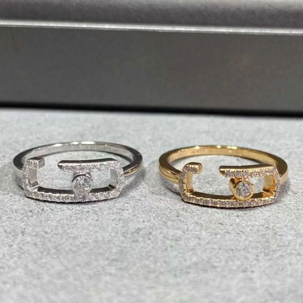 Projektant Mesikas Jewelry 2024 Nowa edycja precyzyjna MEI Family Square nacięte zacięte Diamond Ring Modna spersonalizowana pojedyncza para męskich i damskich par