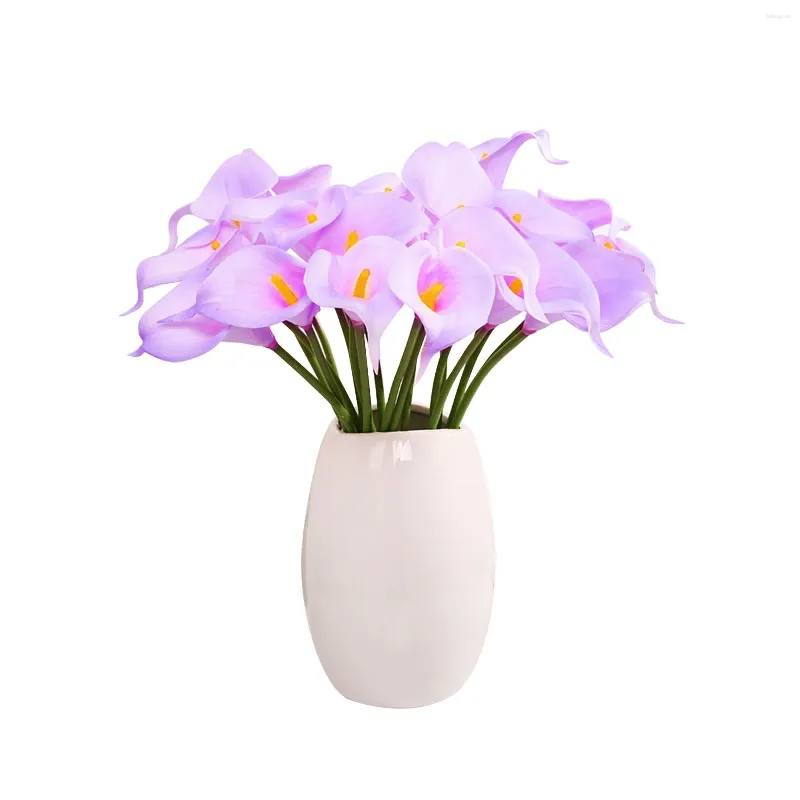 Decorative Flowers 10pcs Wedding Decoration Portable DIY Floral Lifelike Artificial Flower Eco Friendly Fake Calla Lily Lightweight Bridal