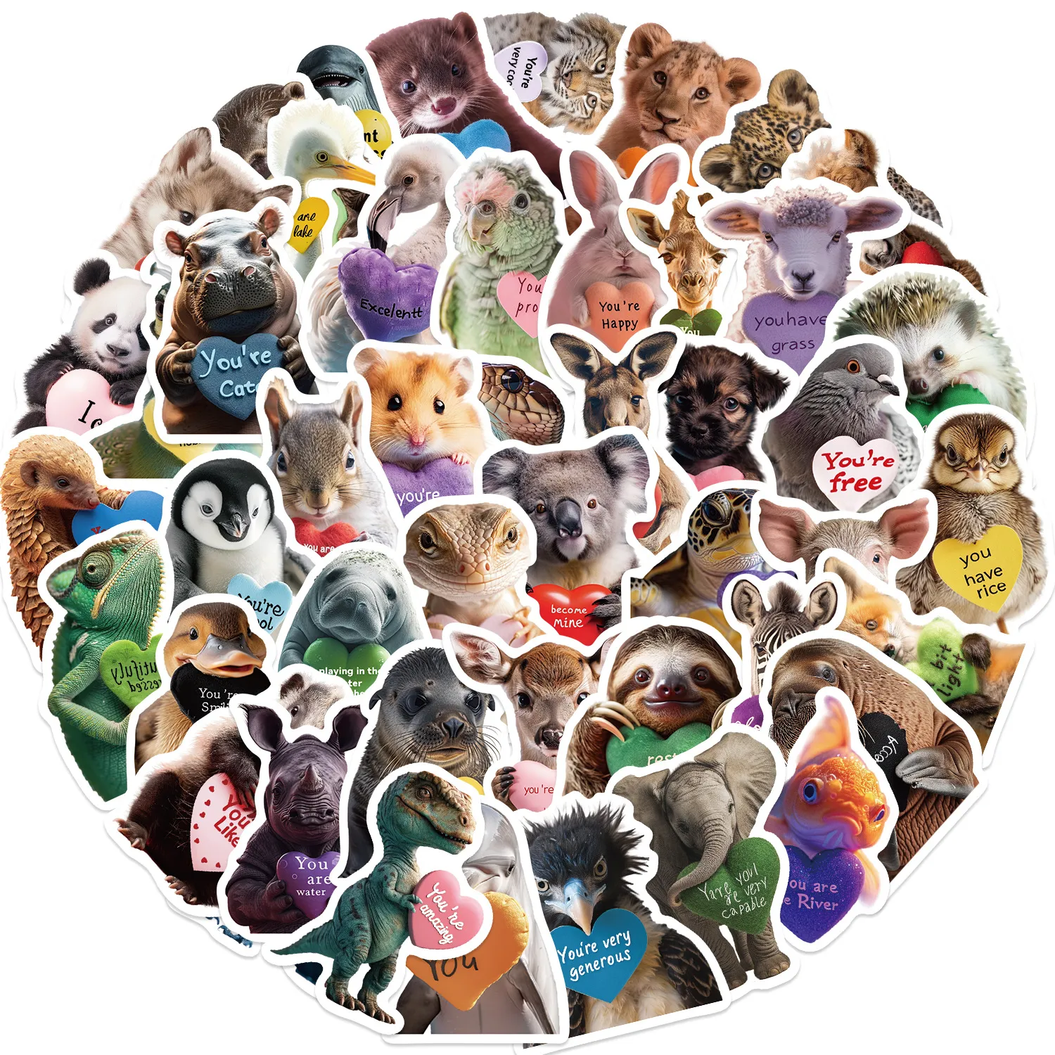 DHgate.com:50Pcs Animal Love News Graffiti Sticker, Waterproof Cartoon ...