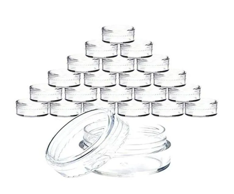 40100 pcs 3 grammes en plastique transparent bijoux de bijoux de maquillage de rangement paillettes de rangement de petits pots de récipient rond de maquillage boîtes d'organisateur bacs4988326