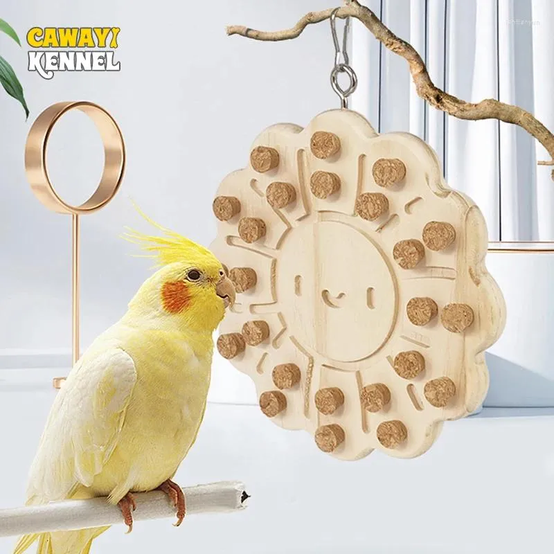 Andere vogels levert houten zonvormige papegaai kauwspeelgoed educatief voor kleine huisdierenvogels hamster kooi speelgoed opgehangen