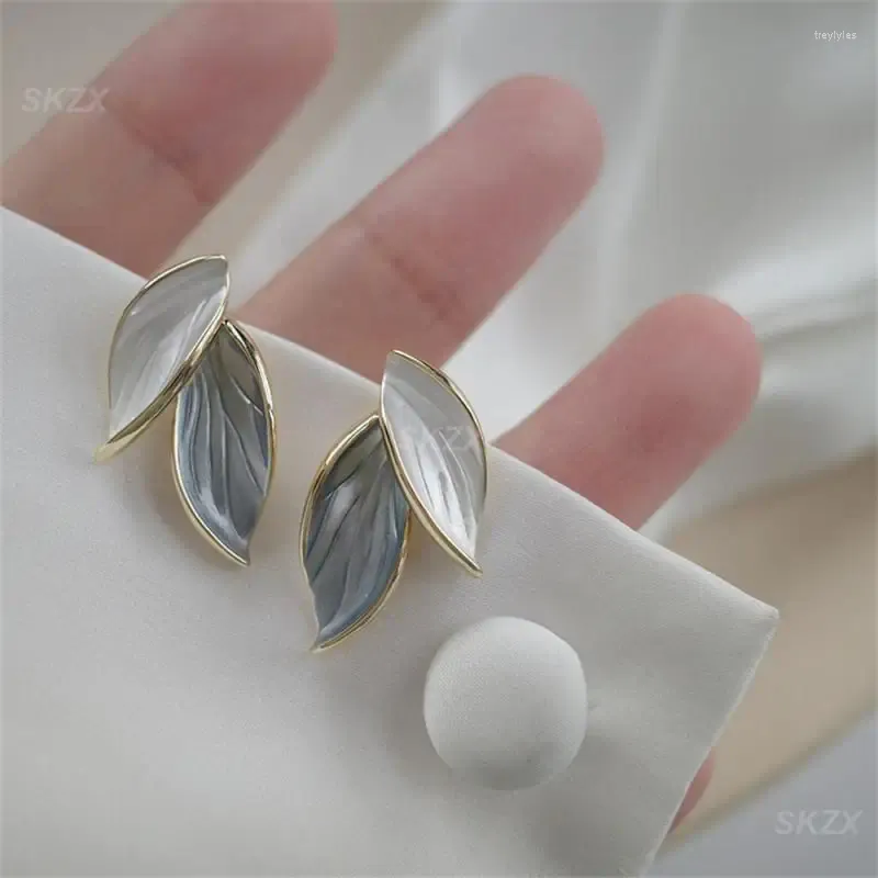 Stud Earrings 925 Sterling Silver Fashionable Leaves Vintage Style Pearl Handmade Accessories Trend Now Bow