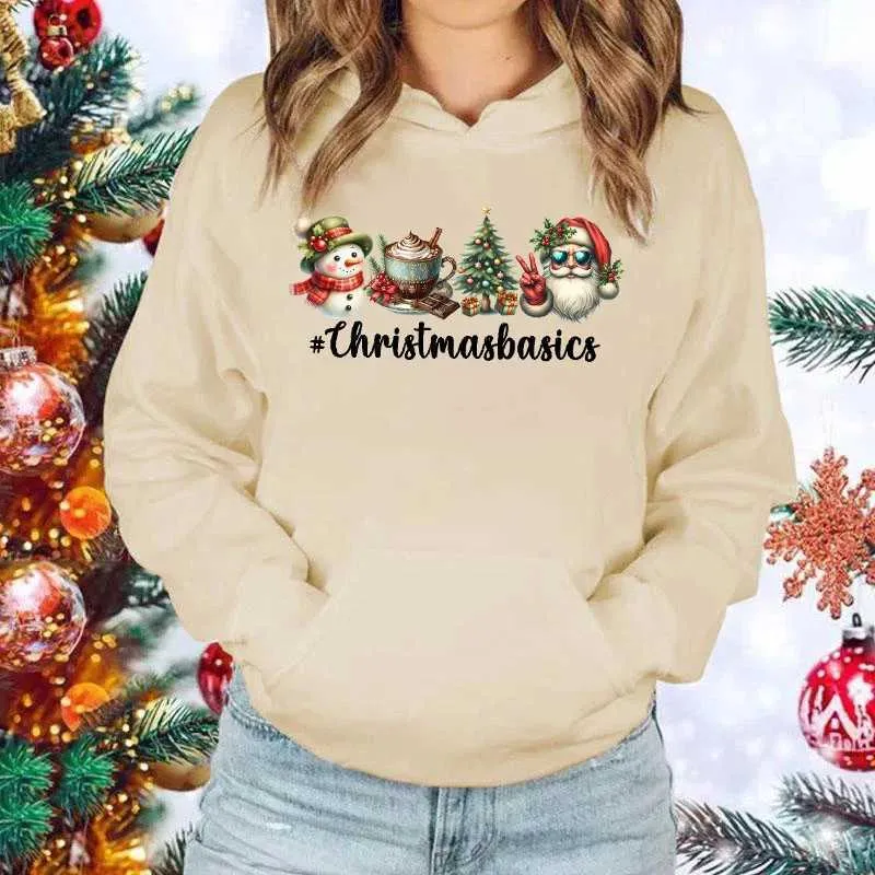 LX241113 Christmas Snowman Santa Claus Hoodie Funny From