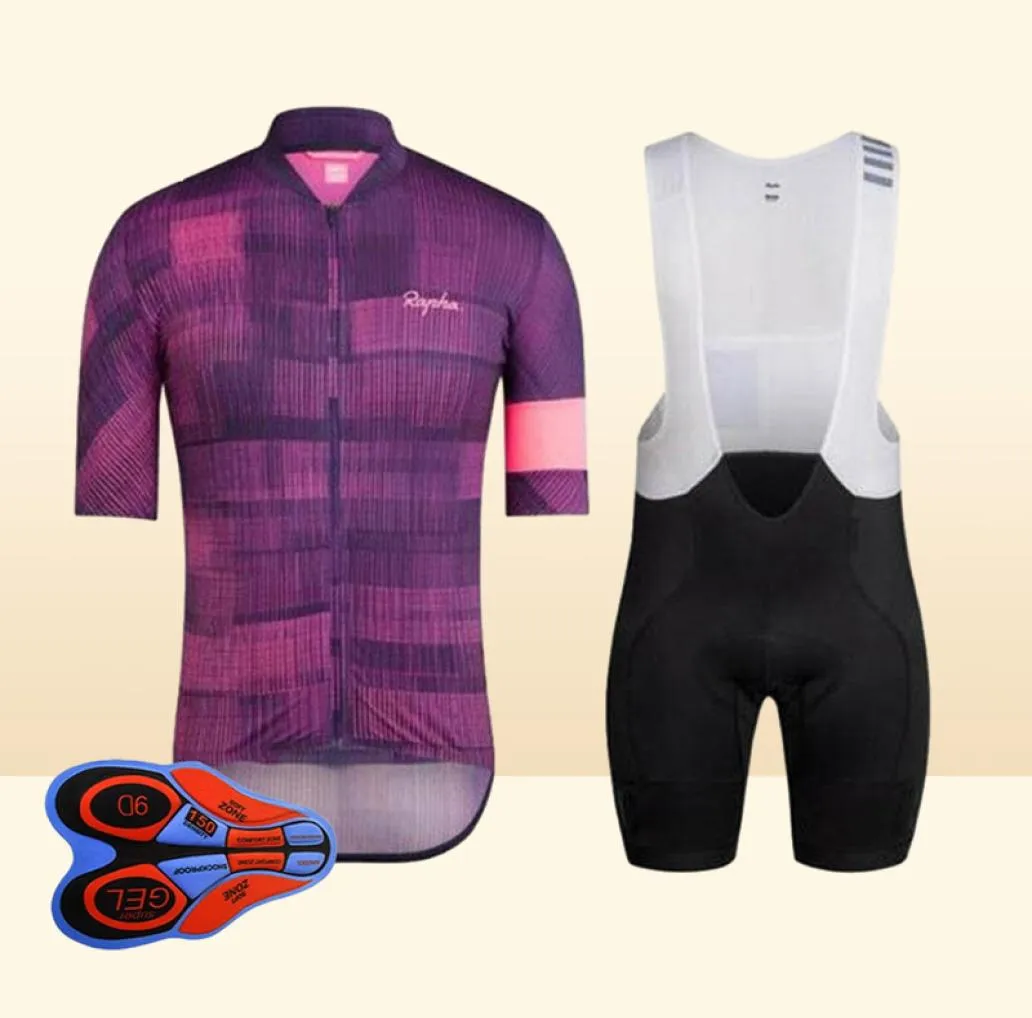 Mens Rapha Team Cycling Jersey Bib Shorts Set Racing Bicycle Clothing Maillot Ciclismo Summer Quick Dry Mtb Bike Clothes Sportwea3003311