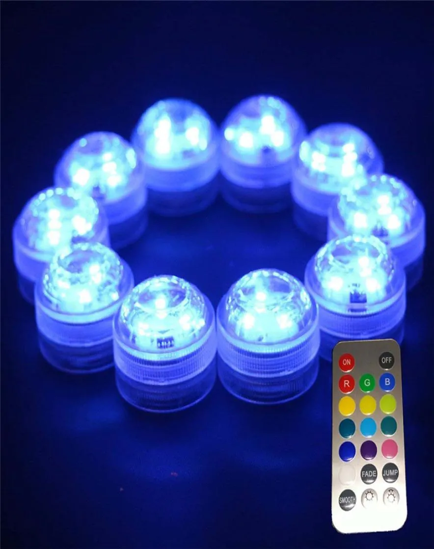 LED Submersible防水ティーライトキャンドルアンダーウォーターランプリモコンカラフルな結婚式パーティー屋内照明用屋内照明P3700282