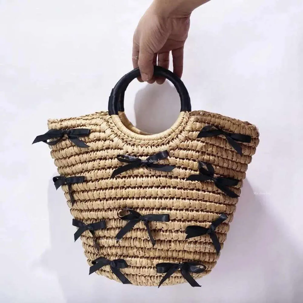 Drawstring MEDIOW Beach Straw Bags for Women Designer Handbags Purses 2024 in to Woven Bow Top Handle Underarm Shoulder