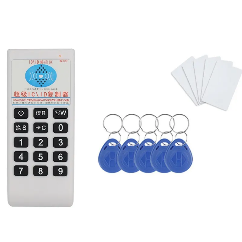 jasugKEY Multi Frequenties RFID Smart Card Copier, RFID Reader Writer Duplicator, NFC-lezer, gecodeerde kaartdecoder, met beschrijfbare sleutelhangers Kaarten Gratis Software, Smart Phone APP-decodering