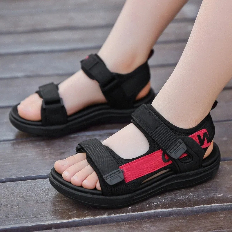 Kids Girls Boys Slides tofflor Beach Sandals Buckle Soft Sole Outdoors Shoe Size 28-41 S8EJ#