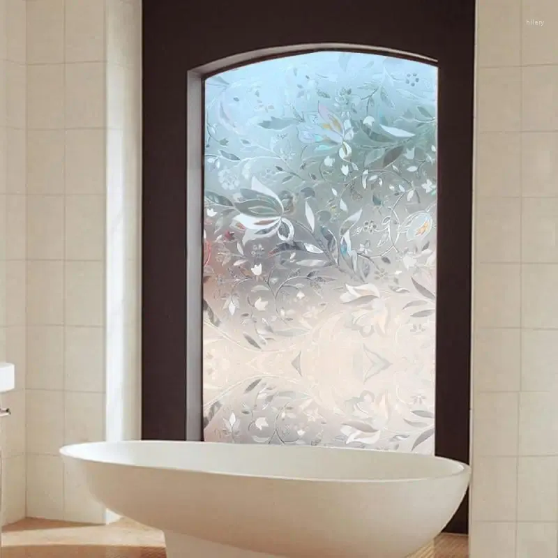 Naklejki okienne 3D Film prywatności Tulip Flowed Mroźne filmy samoprzylepne szklane naklejka ściana używana w biurze sypialni