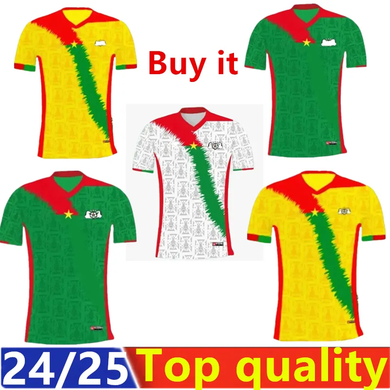 2024 2025 Burkina Faso National Team Soccer Jersey Traore Aziz Ki Tapsoba O. Dango Yellow Green White Football Shirts Kort ärm 1733