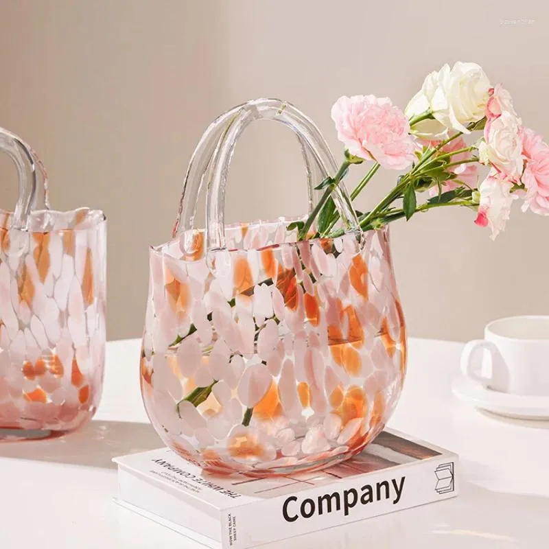 Вазы легкие роскошные интернет -знаменитость для цветов леопардовый узорчатый эстетический декор комнаты сумки корзина корзина офис