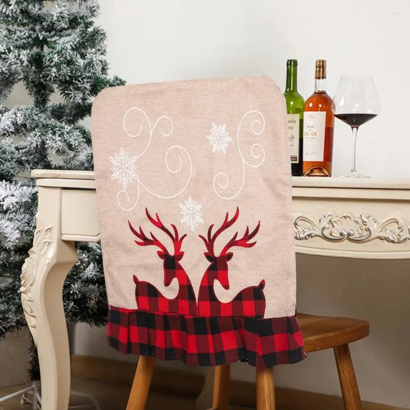 Chair Covers Santa Elk Christmas Decor Dinner Xmas Cap Sets Table Non-woven Back For Home Decorations