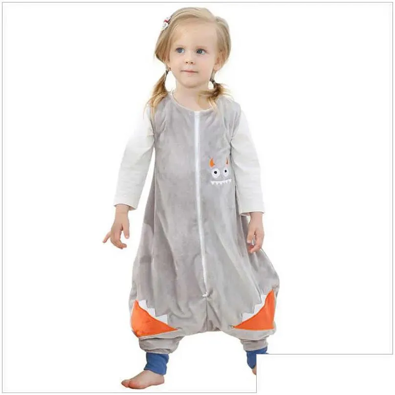 Pyjamas Jumpsuits Toddler Cartoon Clothes Spring Autumn Slee Bag Flannel Baby Girl Boys Sleep 2 4 6 Years 210910 Drop Delivery Kids Ma Dhypo