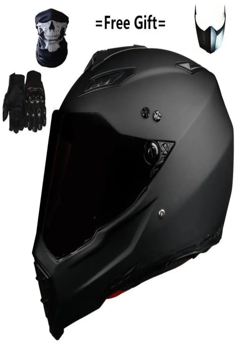 메이트 블랙 듀얼 스포츠 오프로드 오토바이 헬멧 자전거 자전거 ATV DOT 인증 M Blue Full Face Casco for Moto Sport16661926