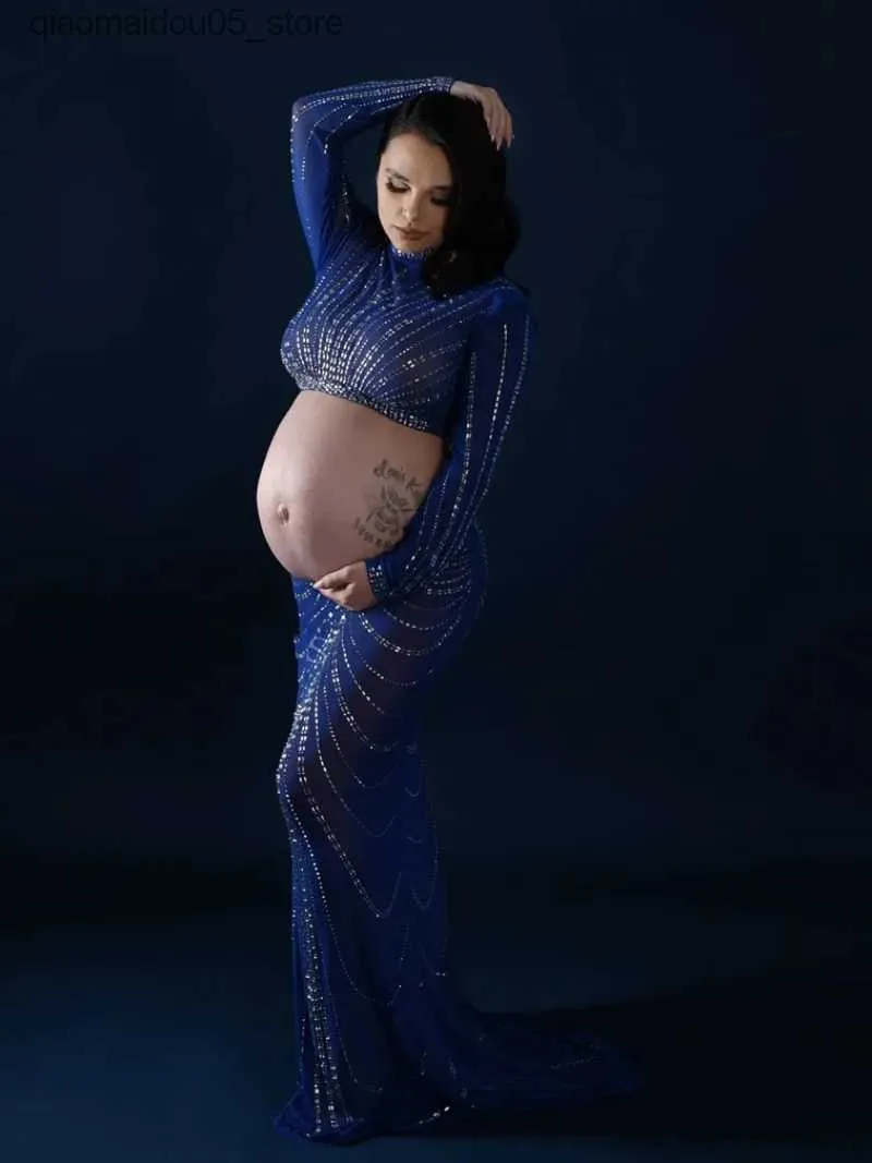 Navy blue dress for pregnant hot sale