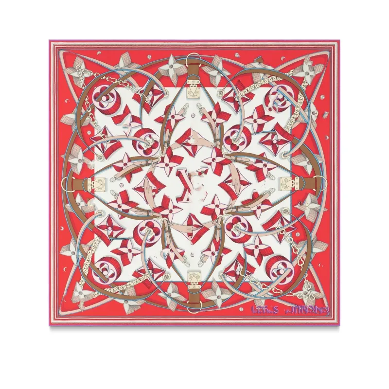 Moda designerka jedwabny szalik luksusowy szal małe kwadraty Wysokiej jakości turbany głowa szaliki kwadratowe pasma bandeaus odblokowane kwadrat 90 cm m78835 czerwony