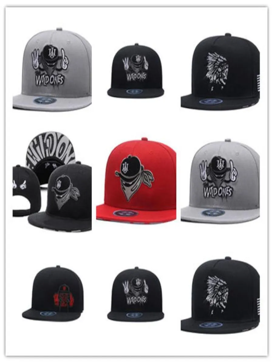 Najlepsza marka modowa x The Wild Ones Snapback Hats Gangsta West Coast Cool Mens Hip Hop Caps Street Headwear Black Grey Red9938594