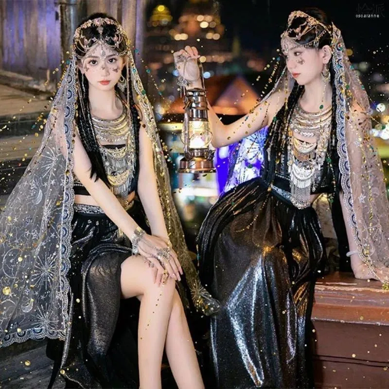 Desgaste de palco de estilo exótico Dunhuang Tube Top Top Han Han Chinese Kweicow Moutai Dançando Vestido