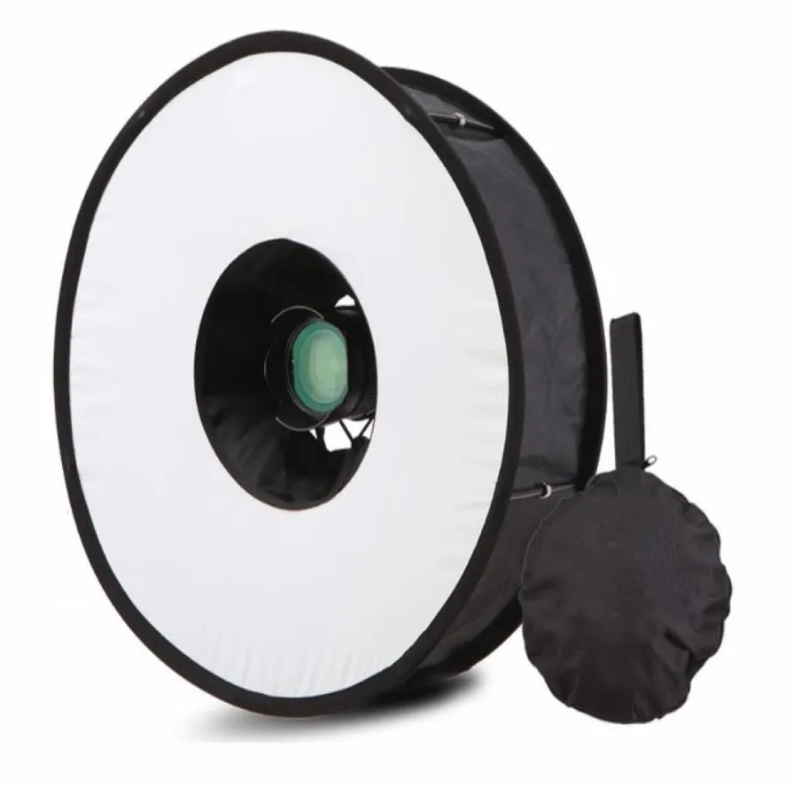 45 cm vikbar ring Speedlite Flash Diffuser Macro Shoot Round Softbox för Canon Nikon Sony Pentax Olympus Speedlight7902108
