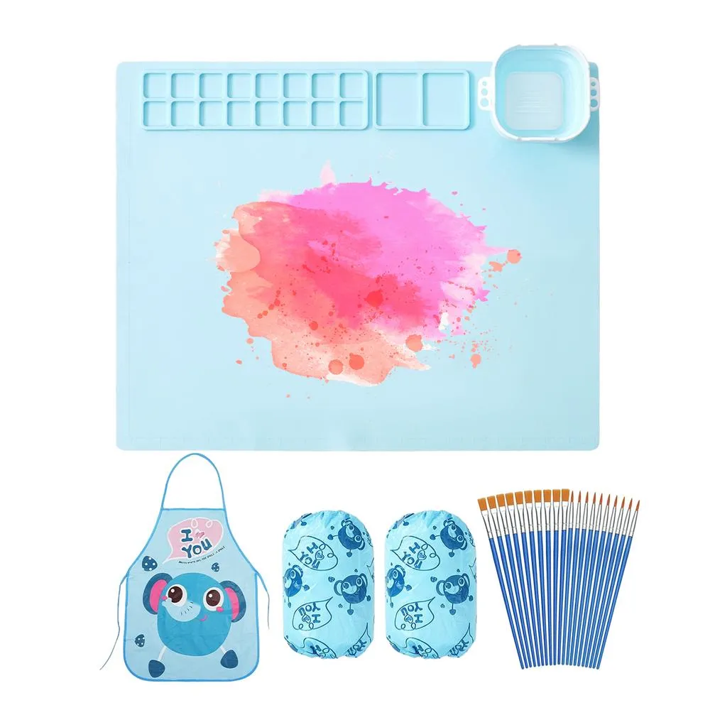Silicone Mat for DIY Color Mixing, Painting, Clay Projects - Washable ...