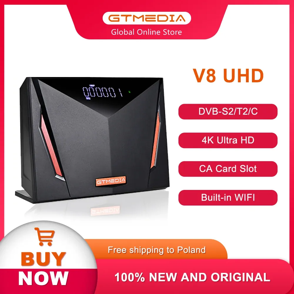 Finder Gtmedia v8 UHD DVBS2/S2X/T/T2/кабельная опора M3U CCAM CA CARD 1080P 4K H.265 Спутниковой приемник Wi -Fi T2MI PK V8 Turbo