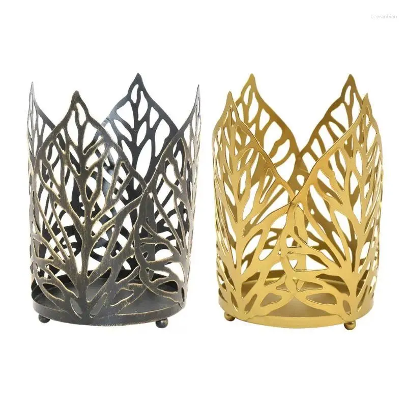 Kerzenhalter Nordic Iron Gold Antike ausgehöhlten Blatt Kerzenstick Heimdekoration Ornamente Hochzeit Requisiten Handwerk Dekor