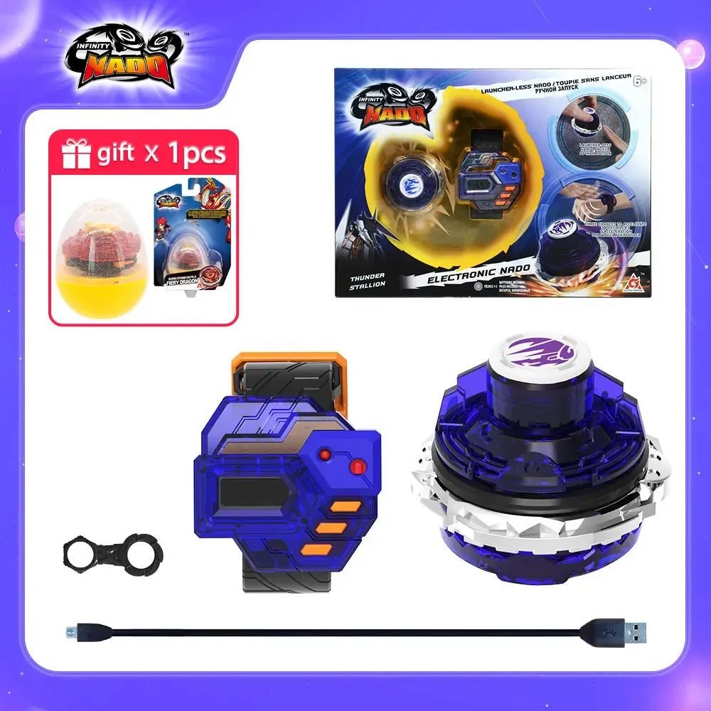 Infinity Nado 3エレクトロニックサンダースタリオンSkyshatter Fiend Controller Gyro Auto-Spinning Top Kids Anime Toy 240328