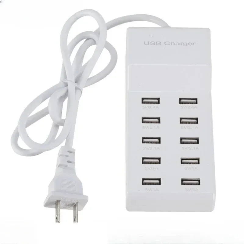 10 USB Charger Station Splitter 60W Połącz telefon