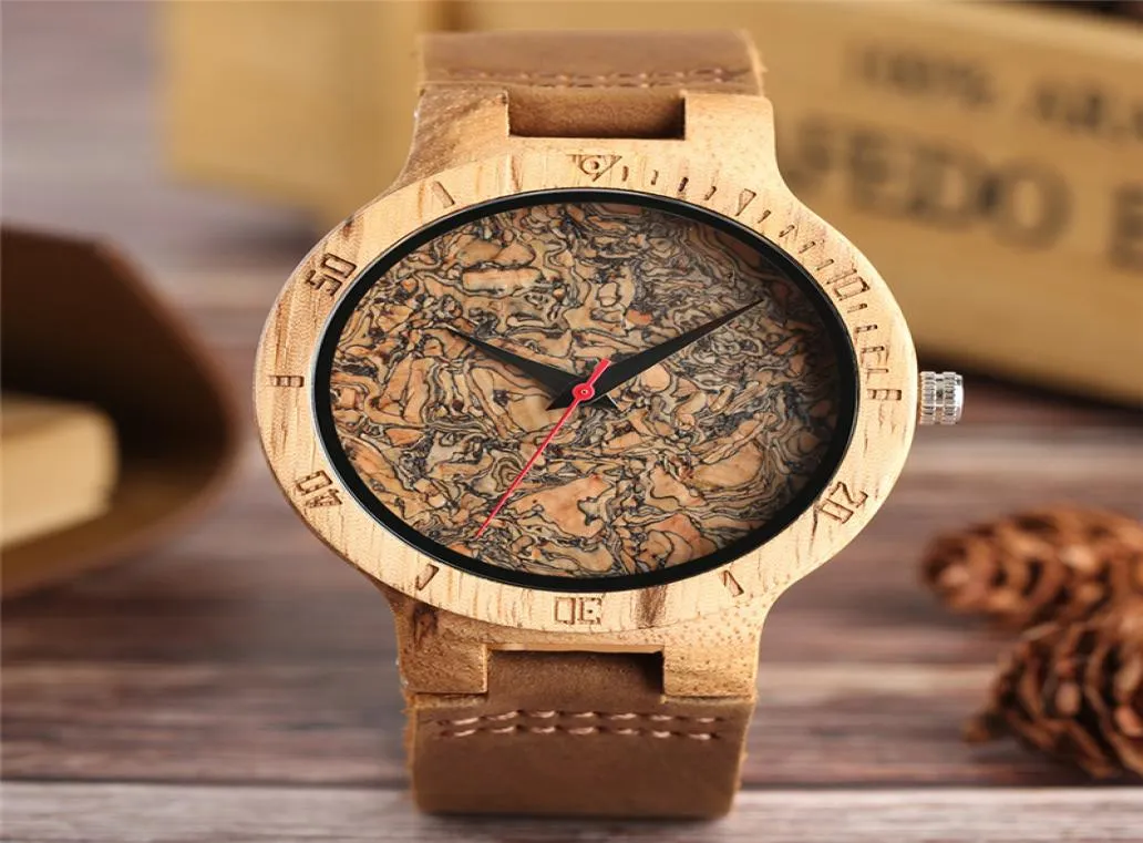 Wooden Watch Men039s exclusivo de cortiça folhas de face face clock de madeira clock relógio masculino mulheres genuínas banda de couro wristwatc4920569