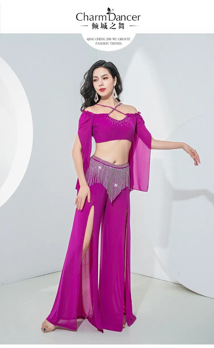 BellyLady Pantalon De Costume Tribal Danse Du Ventre - Pantalon Salsa Yoga Fluide Pour Femme