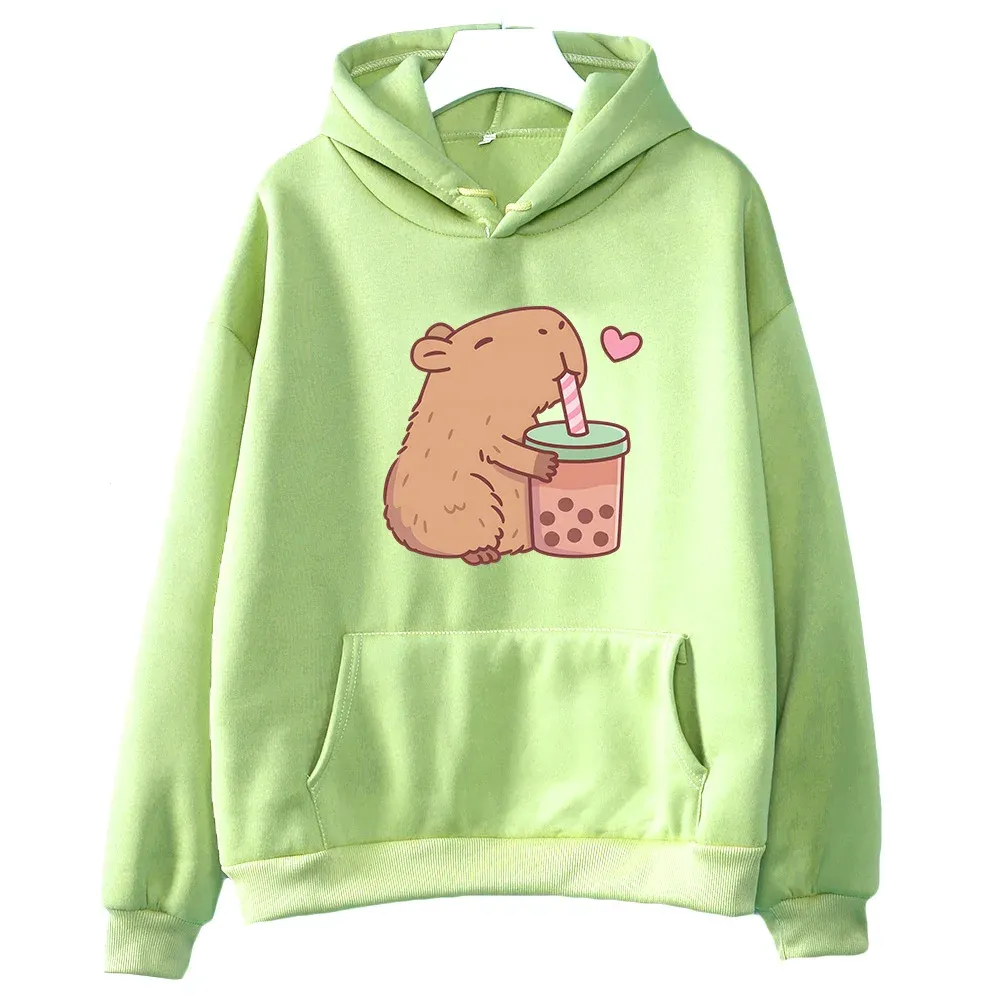 Sweat à Capuche Capybara Mignon Pour Filles - Hiver 2025, Manches Longues, Poche Avant, Confortable Et Décontracté
