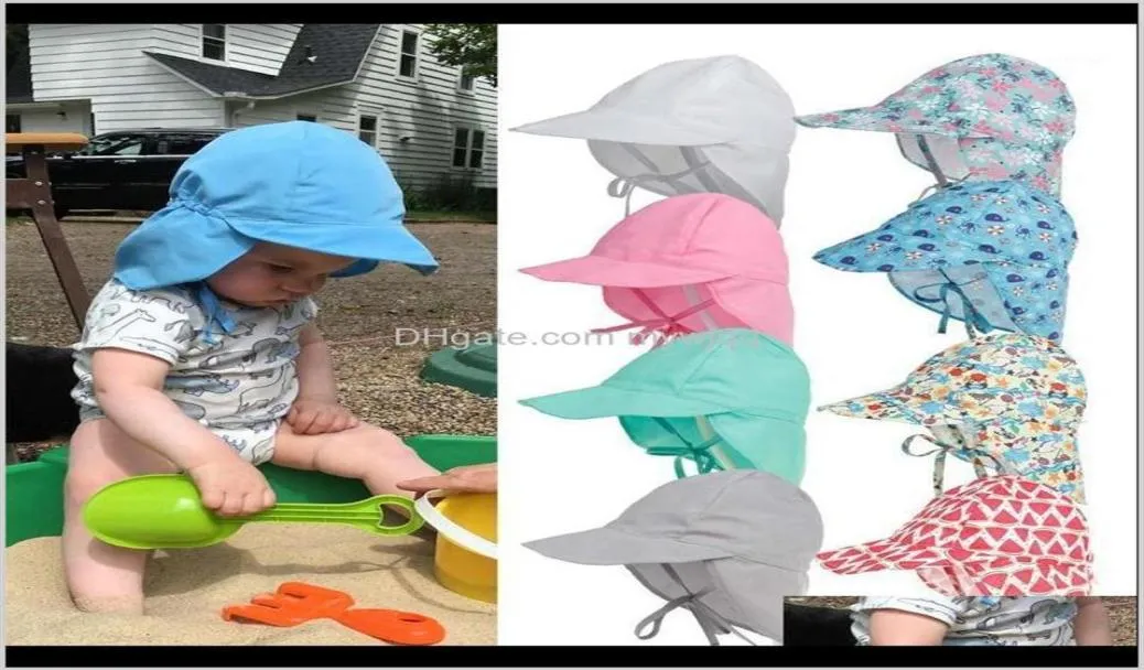 Caps sombreros de verano para bebés protección para bebés Capítulo de cuello Capilla Uvprotection Beach Sun Gatman Fisherman Children1 8Ddyi BWrRG296R8642330