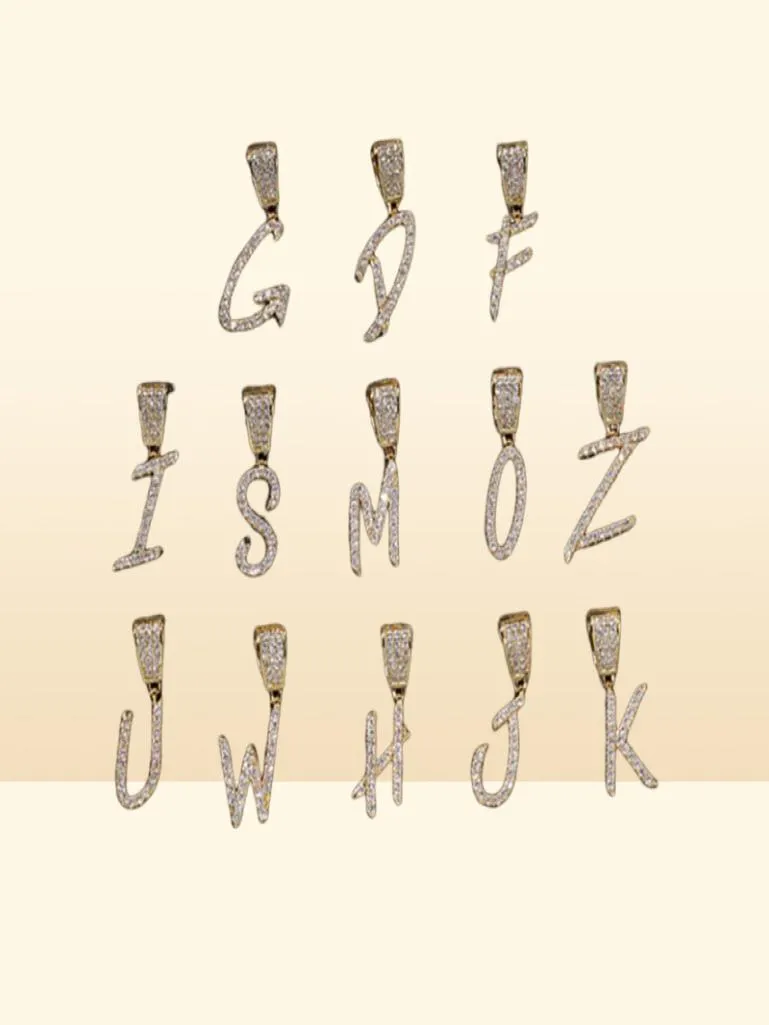 Gold Silver AZ Letters Pendants Colliers Whos Initial Micro Letter Charm pour hommes Femmes avec une chaîne de corde de 24 pouces4594308