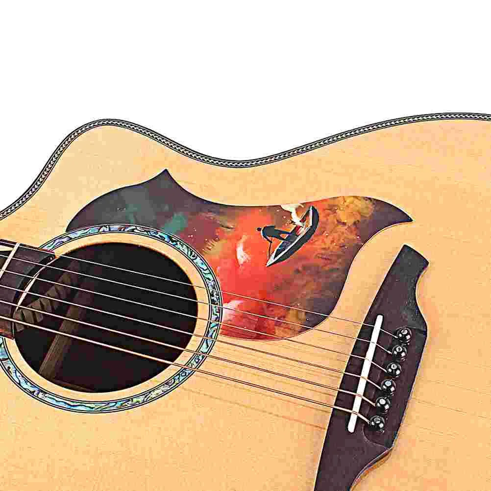 Acoustic Guitar Pickguard Pack Acoustic Guitar Pickguard Pattern Decorated Self-adhesive Pick Guard Sticker(A